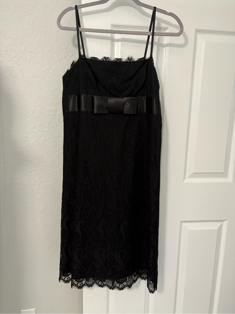 Vintage INC International Concepts Black Lace Bow Dress Size 12 NWT